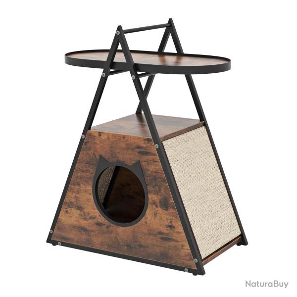 Meuble pour chat avec niche priv�e et table d'appoint 60 x 33 x 76 cm stable et multifonctionnel en