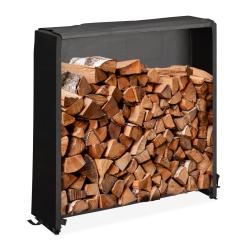 Rangement &agrave; b&ucirc;ches spacieux int&eacute;rieur ext&eacute;rieur 110 x 200 x 29 cm en fer noir 13_0015138