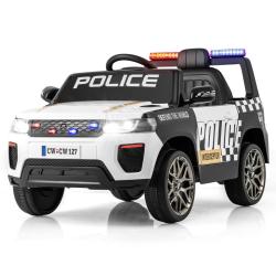 Voiture de police &eacute;lectrique 103 x 65 x 55,5 cm autonomie prolong&eacute;e s&eacute;curit&eacute; parentale en moderne b