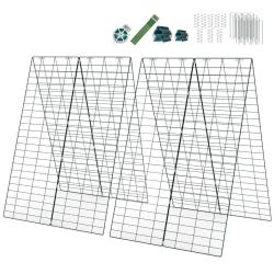 Lot de 2 tuteurs de concombres jardin 128 x 43 cm support de croissance durable design moderne en f