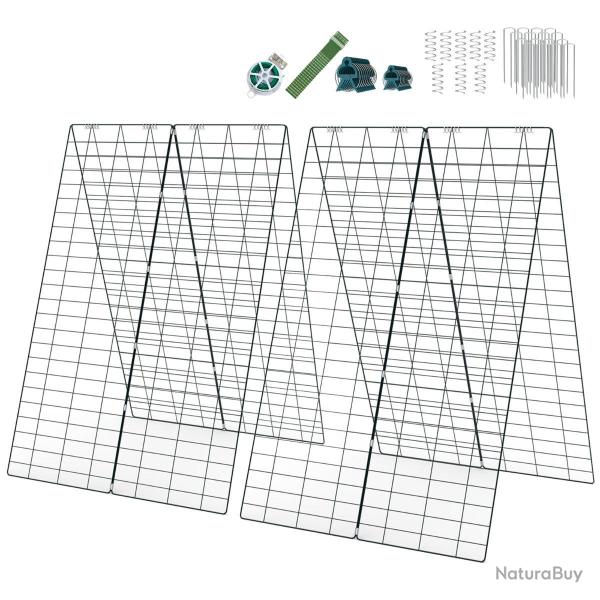 Lot de 2 tuteurs de concombres jardin 128 x 43 cm support de croissance durable design moderne en f