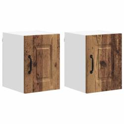 Lot de 2 armoires de cuisine rectangulaires design moderne 30 x 31 x 40 cm en bois d'ing&eacute;nierie boi