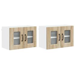 Lot de 2 armoires de cuisine rectangulaires avec grand espace de stockage moderne 60 x 31 x 40 cm e