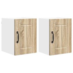 Lot de 2 armoires de cuisine pratiques modernes 30 x 31 x 40 cm en bois d'ing&eacute;nierie ch&ecirc;ne sonoma 0