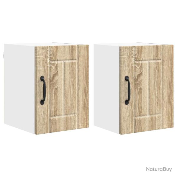 Lot de 2 armoires de cuisine pratiques modernes 30 x 31 x 40 cm en bois d'ing�nierie ch�ne sonoma 0
