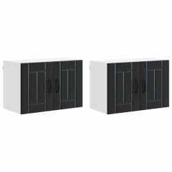 Lot de 2 armoires de cuisine rectangulaires au design moderne 60 x 31 x 40 cm en bois d'ing&eacute;nierie
