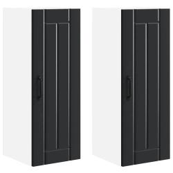 Lot de 2 armoires de cuisine modernes avec portes coulissantes 30 x 31 x 80 cm en bois d'ing&eacute;nierie
