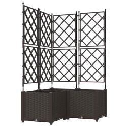 Lot de 3 cache-pots de jardin moderne ext&eacute;rieur 80 x 80 x 143 cm durable esth&eacute;tique en acier marron