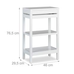 &Eacute;tag&egrave;re sur pieds moderne salle de bain cuisine 80 x 30 x 90 cm en bambou blanc 13_0004110