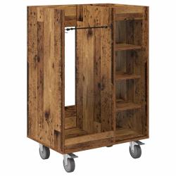Armoire de golf avec roues grand espace de rangement moderne garage 65 x 45 x 98 cm en bois ancien