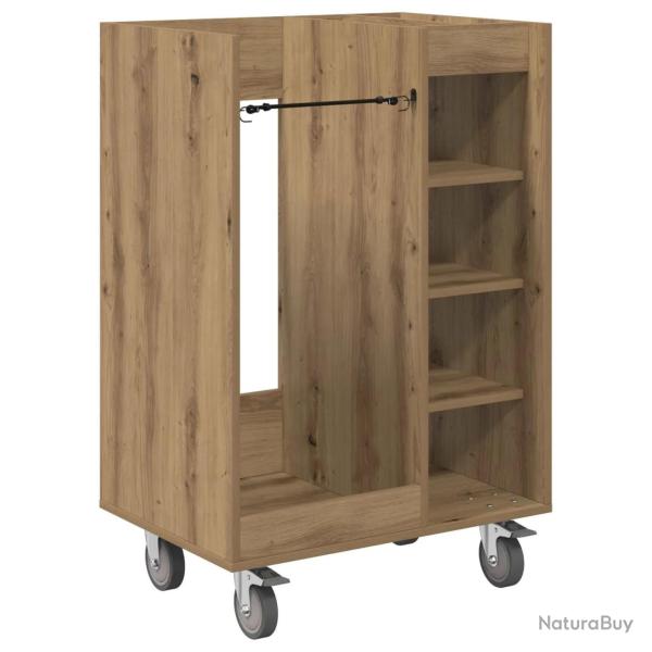 Armoire de golf moderne avec roues int�rieur 65 x 45 x 98 cm grand espace de stockage en bois ch�ne