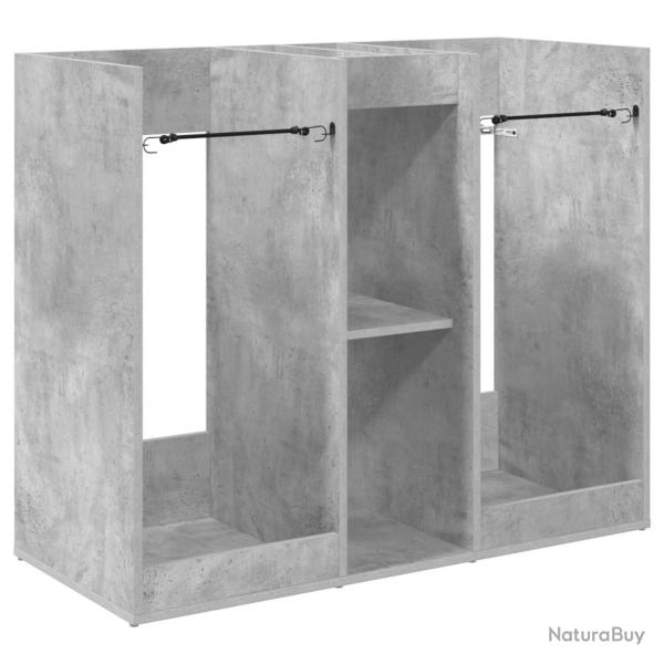 Armoire de golf moderne rectangulaire grand espace de stockage garage 102 x 45 x 85 cm en bois gris