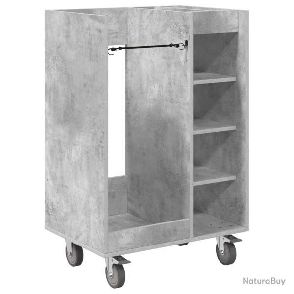 Armoire de golf moderne avec grande capacit� de rangement 65 x 45 x 98 cm en bois gris b�ton 02_005