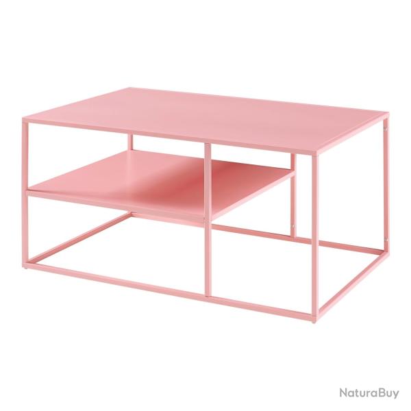 Table basse console d'appoint salon rectangulaire 45 x 90 x 60 cm rose 03_0010860