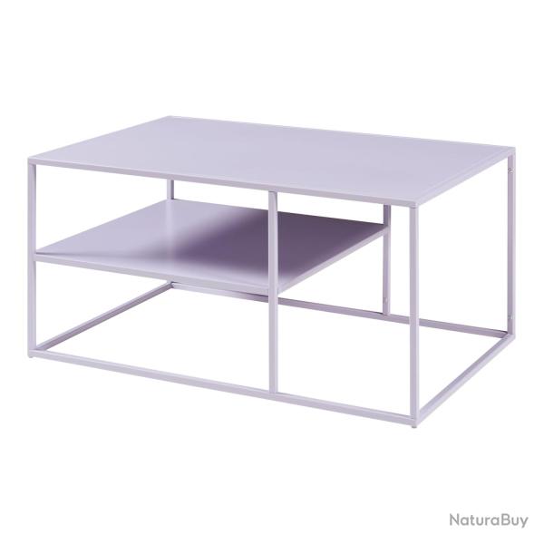 Table basse console d'appoint salon rectangulaire 45 x 90 x 60 cm violet 03_0010862