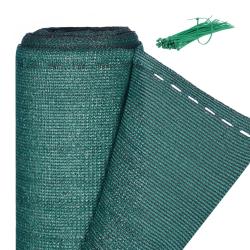 Brise-vue en tissu HDPE 1,5 x 6 m protection des regards et du vent style ext&eacute;rieur en HDPE vert fo
