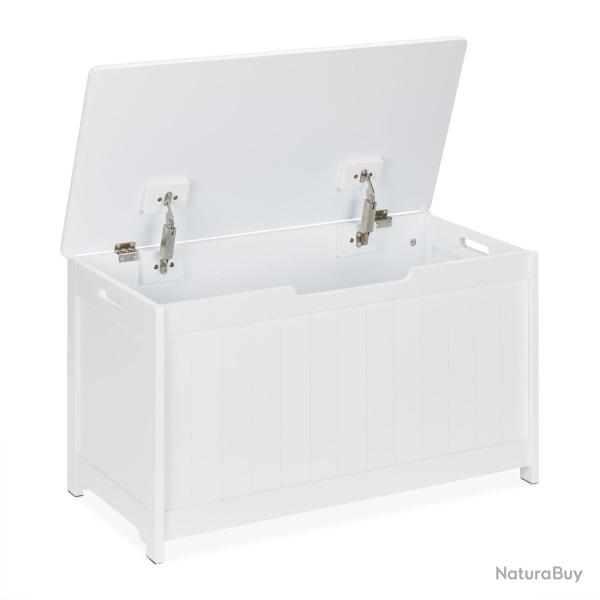 Coffre de rangement avec couvercle 60 x 40 x 30 cm pour jouets pratique design sobre en plastique b