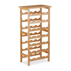 Casier &agrave; bouteilles pour 28 bouteilles rangement &eacute;l&eacute;gant 94 x 47 x 29 cm en bambou naturel 13_00097