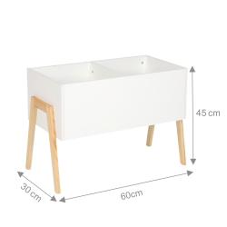 Coffre &agrave; jouets pratique pour enfants design scandinave 45 x 60 x 30 cm en MDF blanc 13_0017791