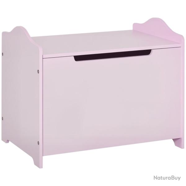 Coffre � jouets malle de rangement 60 x 40 x 48 cm ouverture s�curis�e v�rin pneumatique style mode