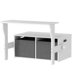 Coffre de rangement enfant 3 en 1 table et chaises 68 x 47 x 57 cm 2 bacs amovibles coins arrondis