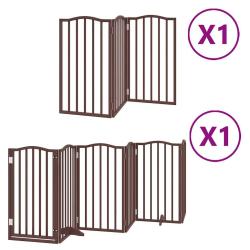Barri&egrave;re de s&eacute;curit&eacute; pour chien animaux de compagnie porte pliable 9 panneaux bois de peuplier marr