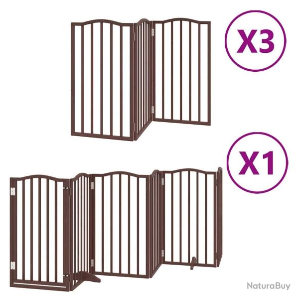 Barri�re de s�curit� pour chien animaux de compagnie porte pliable 15 panneaux bois de peuplier mar