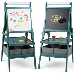 Chevalet 3-en-1 pour enfants 54 x 46 x 101,5 cm avec rouleau de papier et espace de rangement style