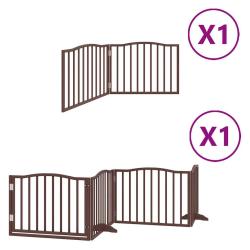 Barri&egrave;re de s&eacute;curit&eacute; pour chien animaux de compagnie avec porte pliable 6 panneaux bois peuplier ma