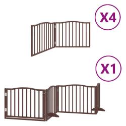 Barri&egrave;re de s&eacute;curit&eacute; pour chien animaux de compagnie porte pliable 12 panneaux bois de peuplier mar