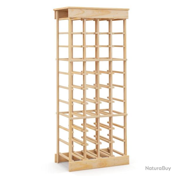 �tag�re � vin lot de 1 46,5 x 27,5 x 113 cm capacit� 40 bouteilles design moderne en bois de pin na