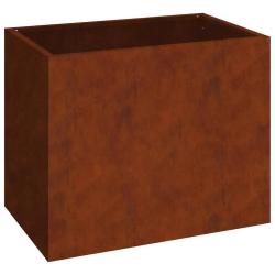 Cache-pot de jardin moderne minimaliste 50 x 32 x 40 cm durable style industriel en acier patin&eacute; 02