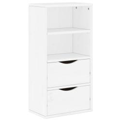 Armoire lat&eacute;rale classique avec 2 tiroirs et 2 &eacute;tag&egrave;res 40 x 24 x 79 cm en bois massif pin 02_00580