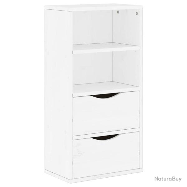 Armoire lat�rale classique avec 2 tiroirs et 2 �tag�res 40 x 24 x 79 cm en bois massif pin 02_00580