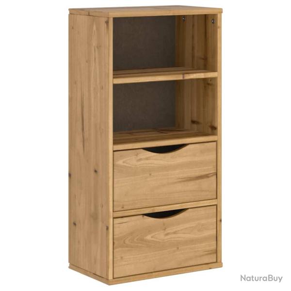 Armoire lat�rale vintage avec 2 tiroirs et 2 �tag�res 40 x 24 x 79 cm en bois massif pin 02_0058040