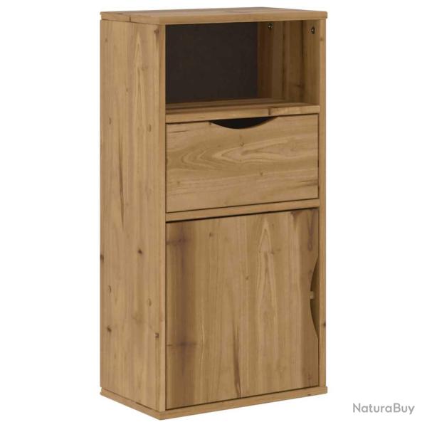 Armoire lat�rale rustique avec tiroir 40 x 24 x 79 cm bois massif pin finition cire de miel 02_0058