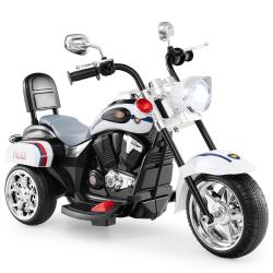 Moto &eacute;lectrique scooter chopper 91 x 48 x 64 cm 3 roues stable phare lumineux style moderne en PP n