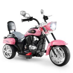 Moto &eacute;lectrique 3 roues chopper 91 x 48 x 64 cm marche avant/arri&egrave;re style moderne int&eacute;rieur/ext&eacute;ri