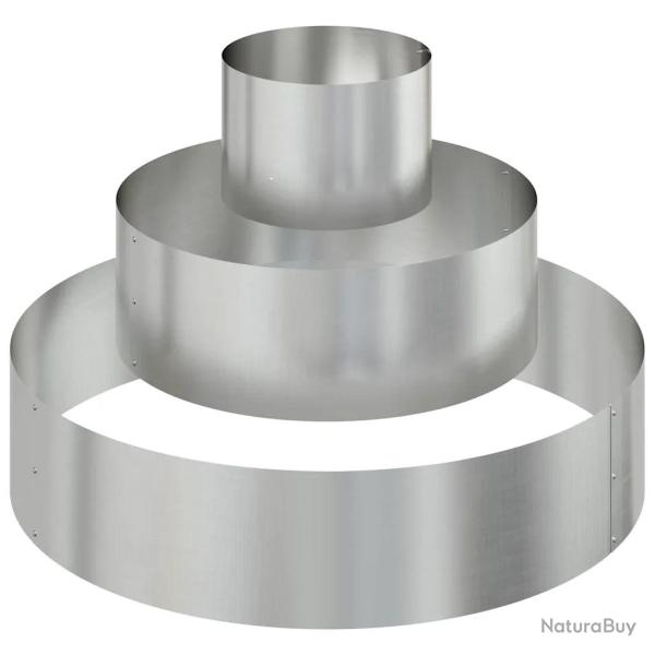 Cache-pot de jardin rond moderne ext�rieur 90 x 90 x 20 cm en acier galvanis� argent 02_0052280