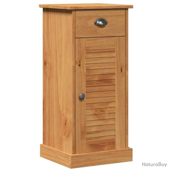 Armoire de salle de bain rectangulaire moderne avec tiroir 37,5 x 34 x 80 cm en bois de pin marron