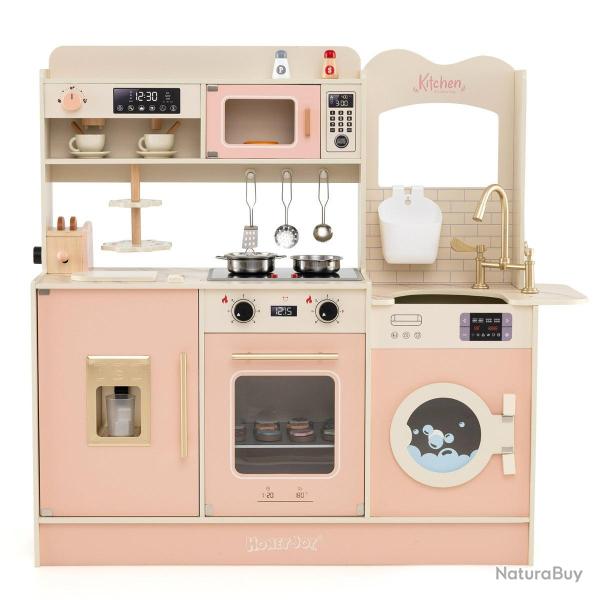 Cuisine jouet pour enfants avec accessoires ludiques 100 x 29,5 x 94 cm ambiance interactive modern