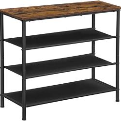 &Eacute;tag&egrave;re &agrave; chaussures industrielle 75 x 30 x 71 cm 4 niveaux pratique design rustique en agglom&eacute;r&eacute; m