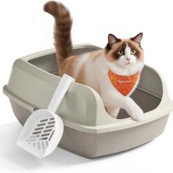 Bac &agrave; liti&egrave;re ouvert pour chat XL dimensions 56 x 42 x 23,5 cm facile &agrave; nettoyer style moderne en P