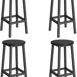 Tabourets hauts lot de 4 chaises de bar si&egrave;ge de cuisine cadre en acier hauteur 65 cm montage facil