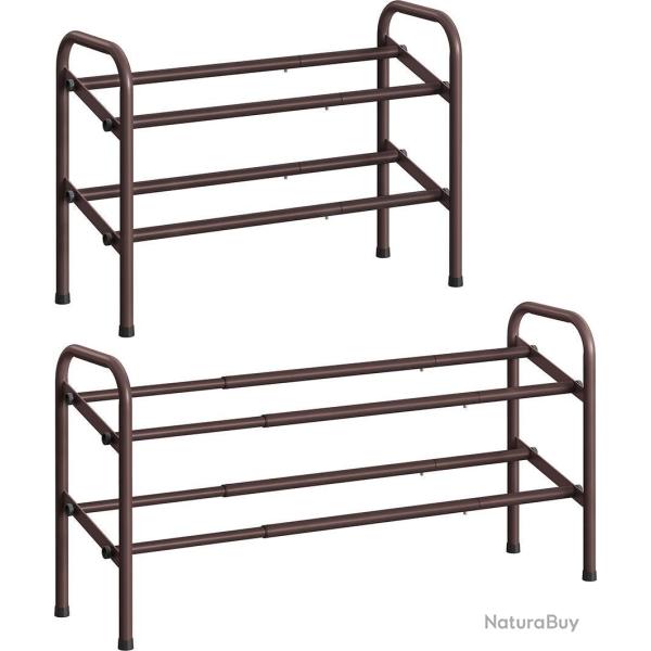 �tag�re � chaussures ajustable 23 x 58 x 42 cm pratique pour entr�e rangement moderne en acier bron