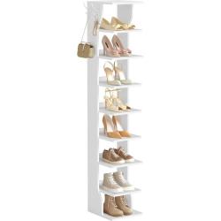 &Eacute;tag&egrave;re &agrave; chaussures gain de place 30 x 26,4 x 147 cm style contemporain entr&eacute;e rangement en agglom