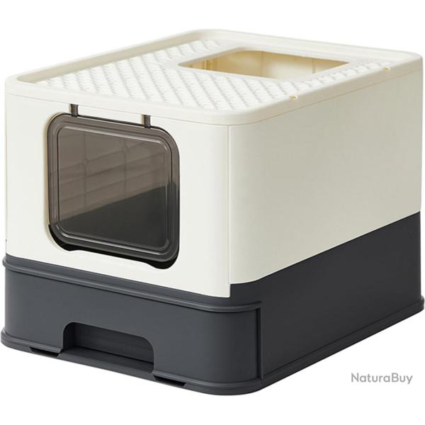 Bac � liti�re pour chat jusqu'� 15 kg avec pelle 54,3 x 42,5 x 37,8 cm en plastique beige 12_0010844