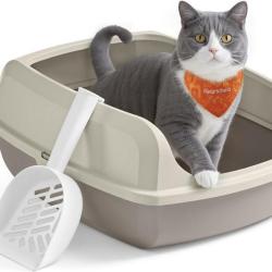 Bac &agrave; liti&egrave;re ouvert pour chats dimensions 50,5 x 37,5 x 19,5 cm facile &agrave; nettoyer design moderne e