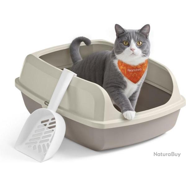 Bac � liti�re ouvert pour chats dimensions 50,5 x 37,5 x 19,5 cm facile � nettoyer design moderne e