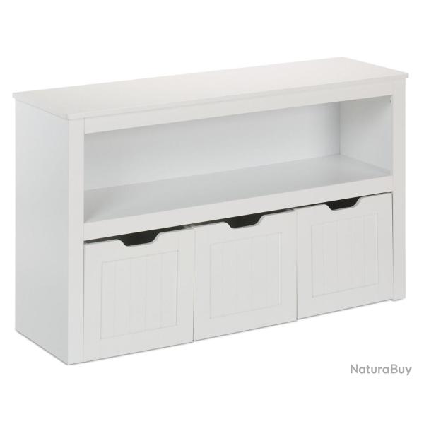 Commode de rangement pratique avec roulettes pour jouets livres peluches enfant 90 x 30 x 90 cm en